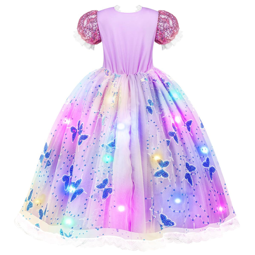 Light Up Princess Costume with Wig, Crown and Accessories for Girls
